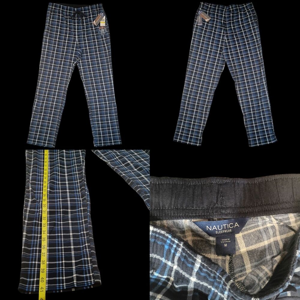 Nautica Men's Fashion Cozy Fleece Pajama Pants Delft SZ Medium NWT